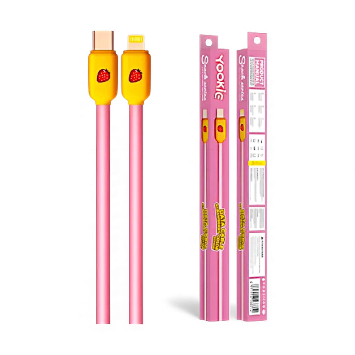 yookie data cable strawberry colour