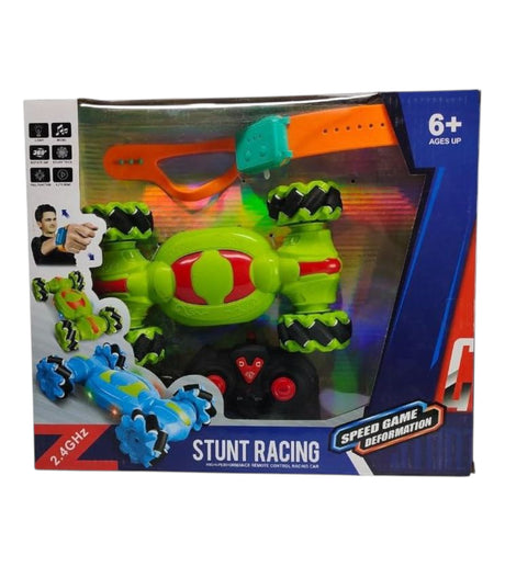 remote control stunt car chargeable with music, light, watch, & usb t147