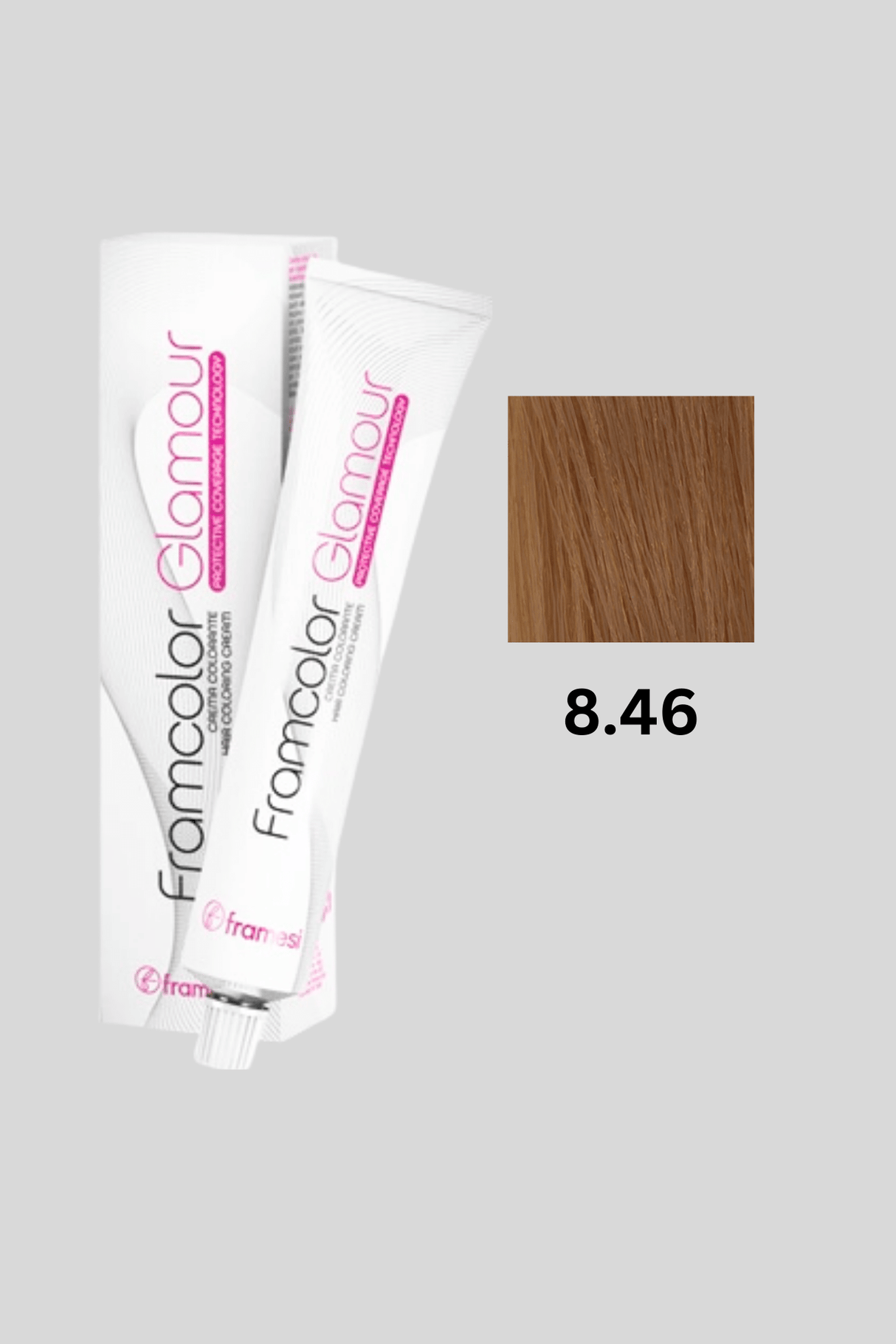 framesi hair color glamour 8.46 light amber blond 100ml