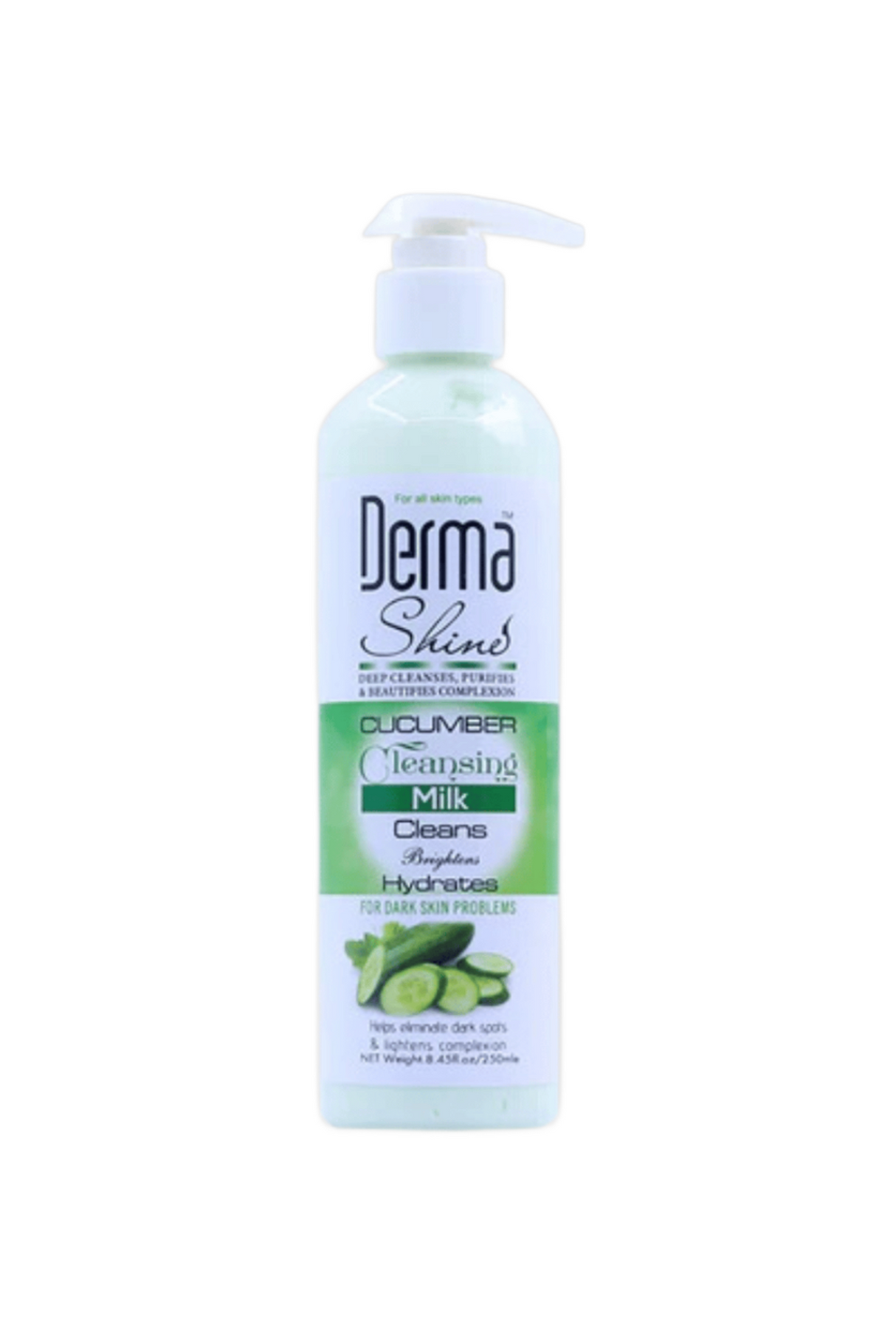 derma shine cleansing cucumber milk 250ml