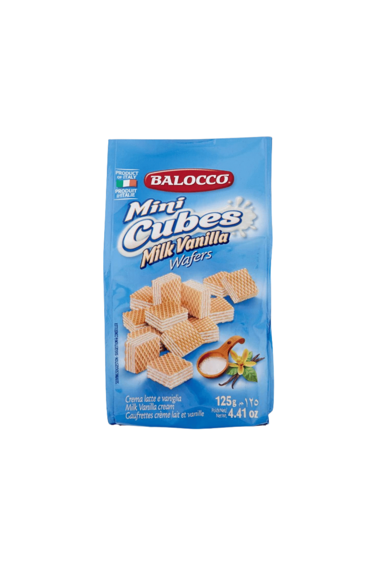 balocco cubes wafers vanilla 125g