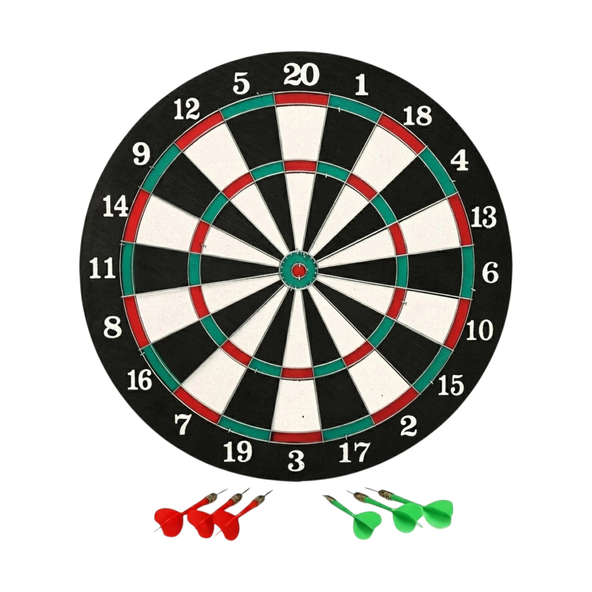 18-Inch Deluxe Flocked Double-Sided Dartboard Set Heavy Duty Dart Game with Metal Wiring & Darts