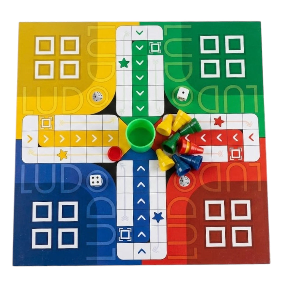 Medium Size M2 Folding Ludo Board Game - Complete Set with Gote and Dice Shaker