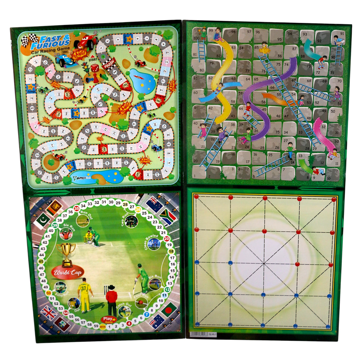 Extra Large 4-Player 5-in-1 Folding Ludo Board Game - Complete Set with Gote and Dice