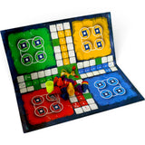 Large Size 6-Player Folding Ludo Board Game - Complete Set with Gote and Shaker Cup