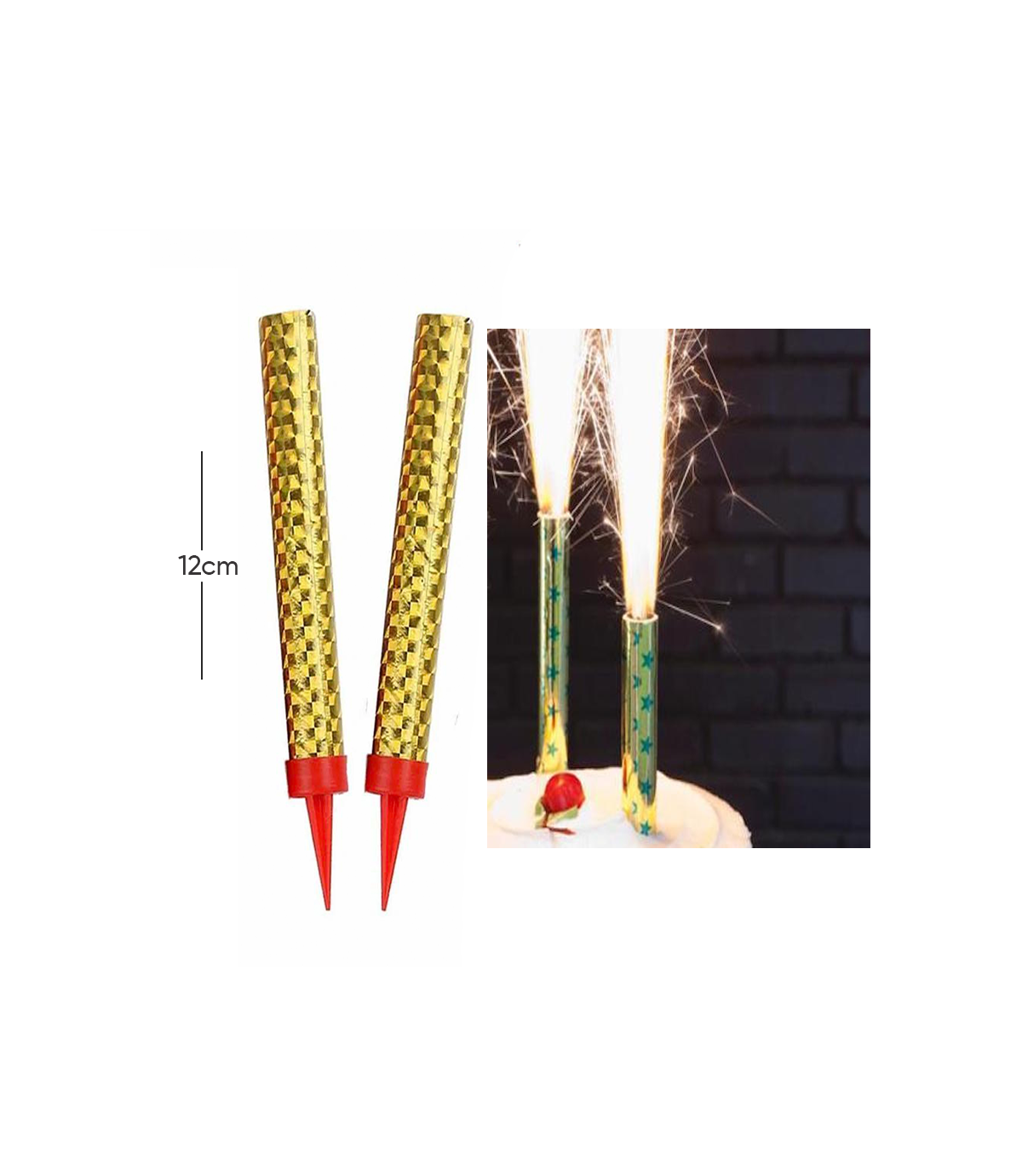 sparking candle 2pc 12cm
