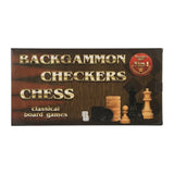 CHESS BOARD WOOD MEDIUM 3IN1 7785 CHINA