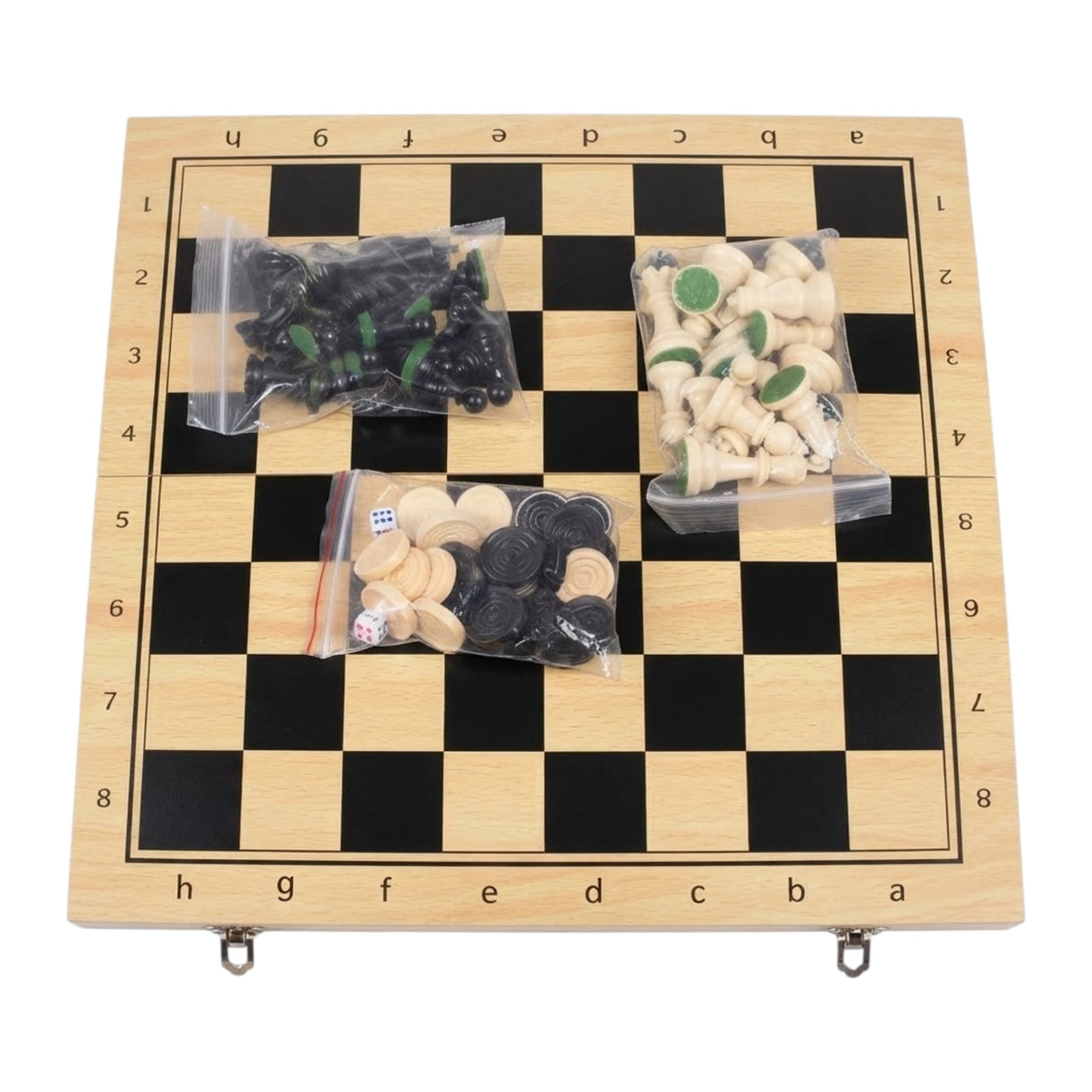 CHESS BOARD WOOD MEDIUM 3IN1 7785 CHINA