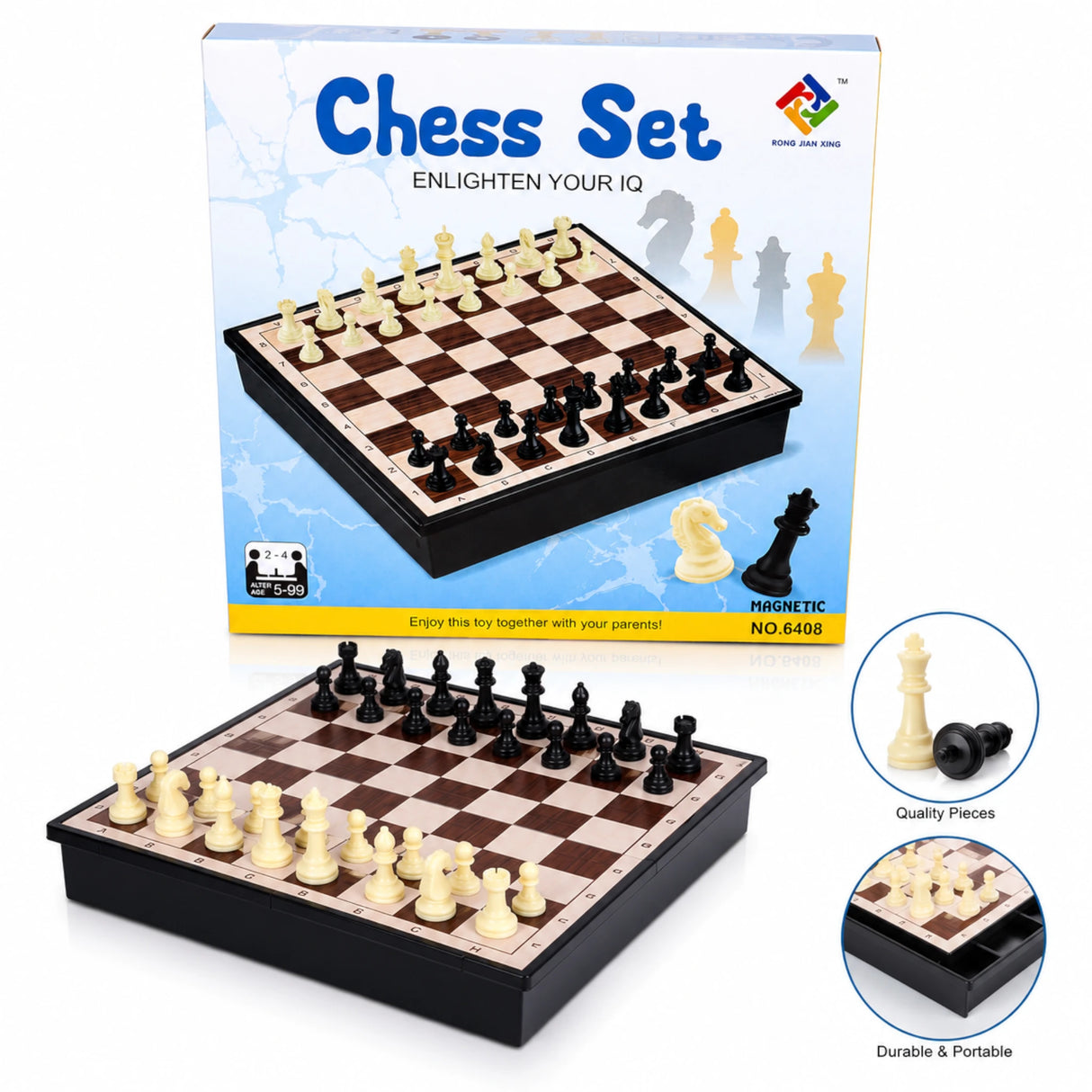 CHESS SET MAGNETIC 6408 CHINA