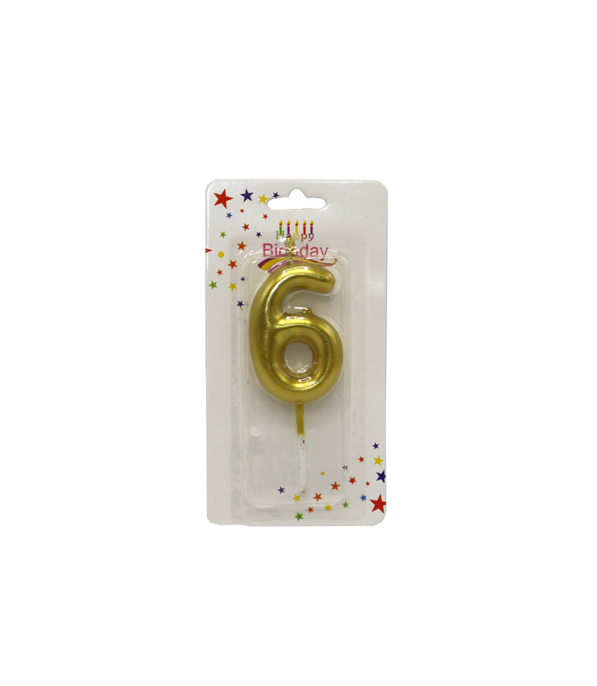 birthday candle #6 golden & silver