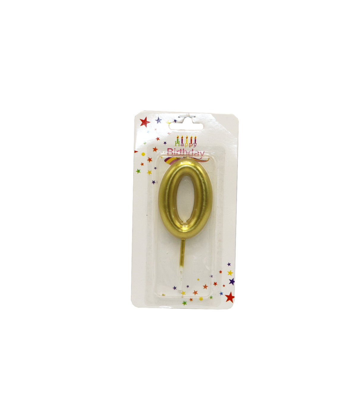 birthday candle #0 golden & silver