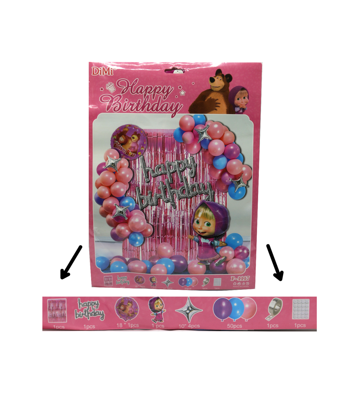 happy birthday theme masha & bear  for girls