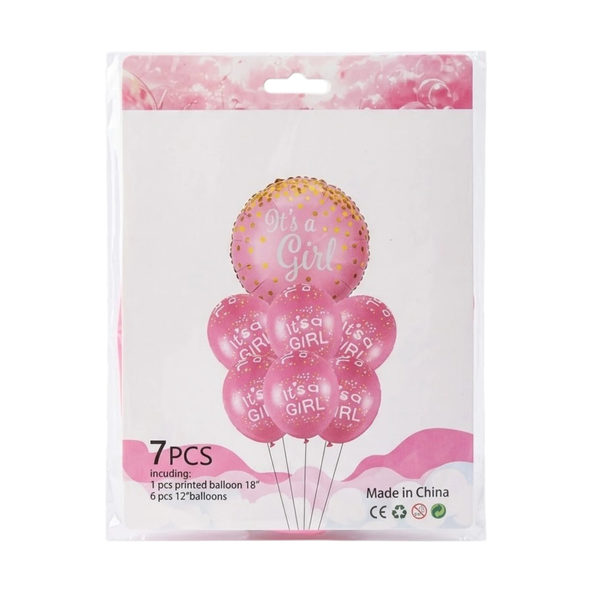 foil theme balloon its a girl 7pc