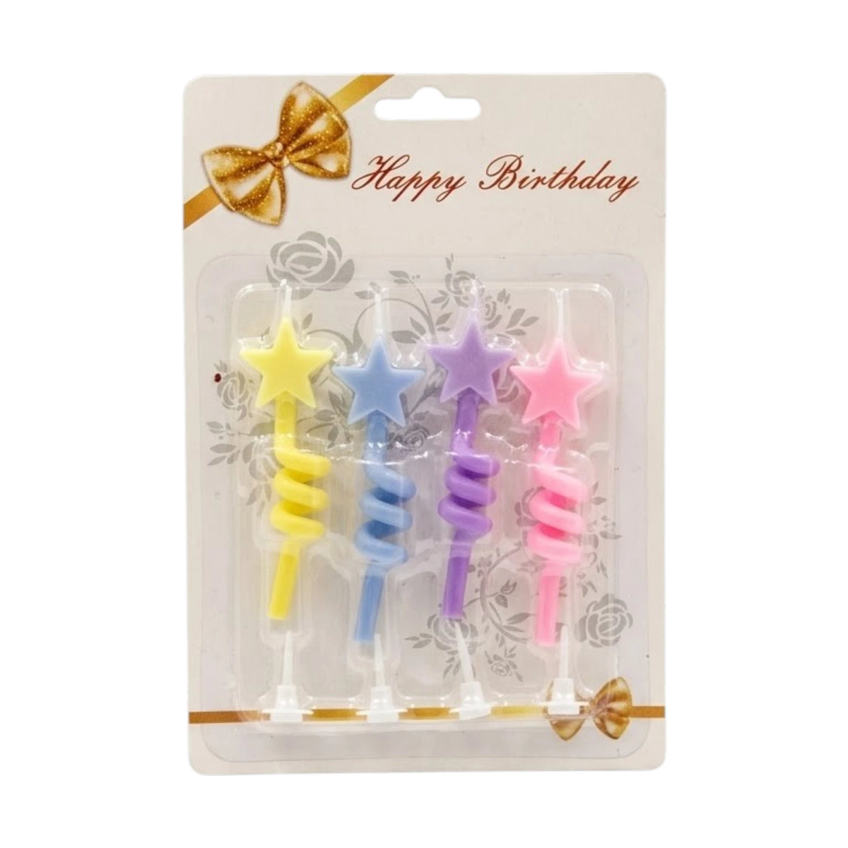 happy birthday star candle 4pc