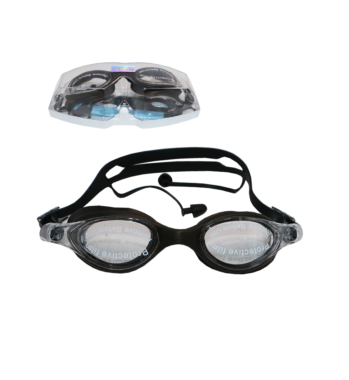 swmming goggles with ear plug box pack ak 701