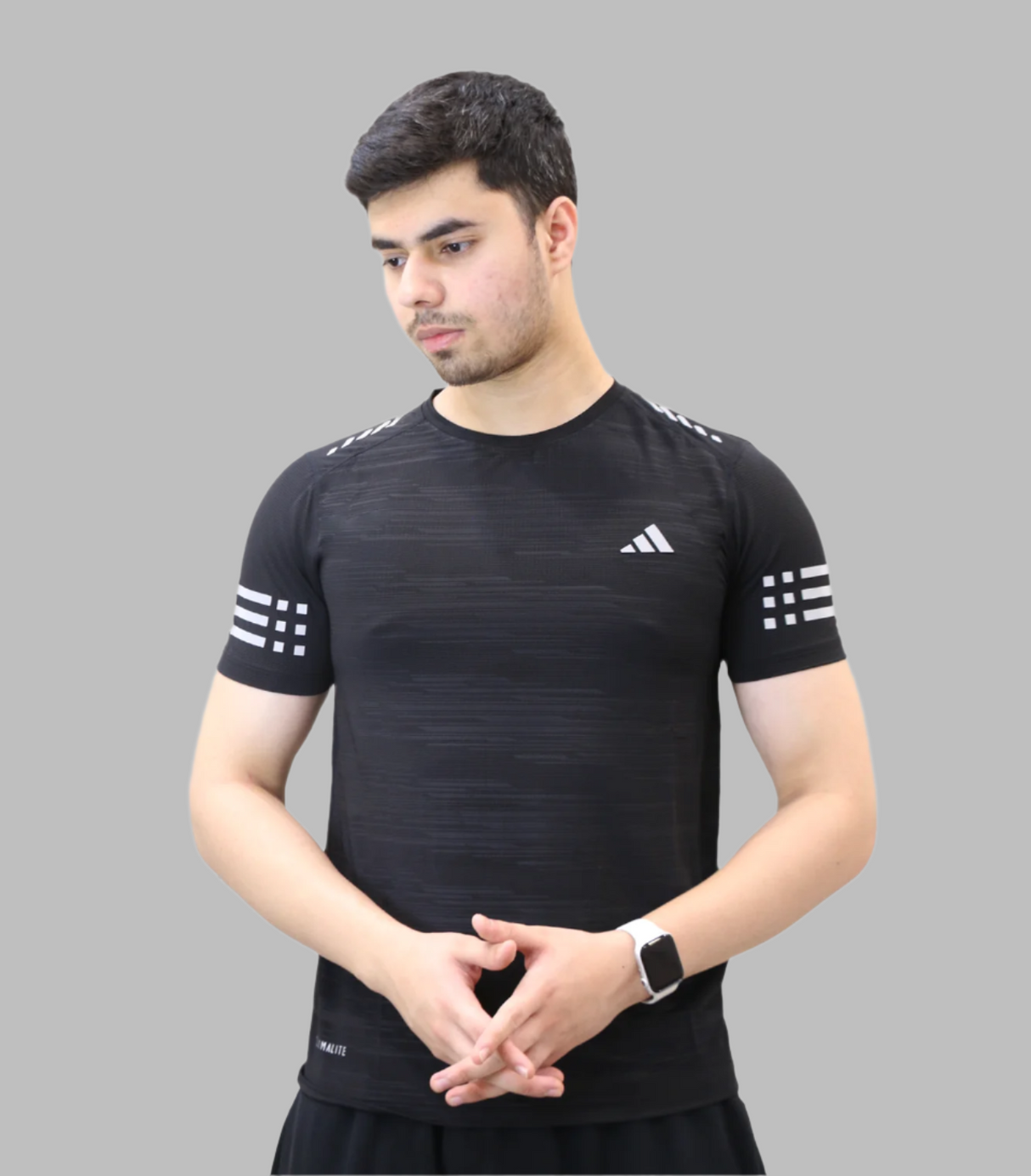 t shirt half sleeve adidas black 6623