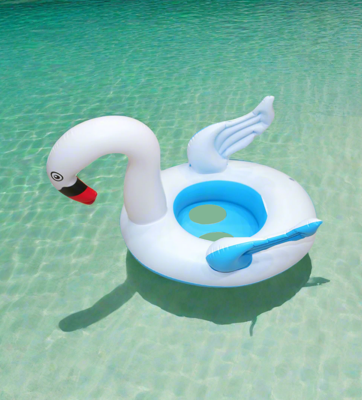 swimming ring swan white inflateable with wings a 1366-5