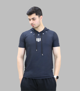 t shirt half sleeve hood wizal grey m001