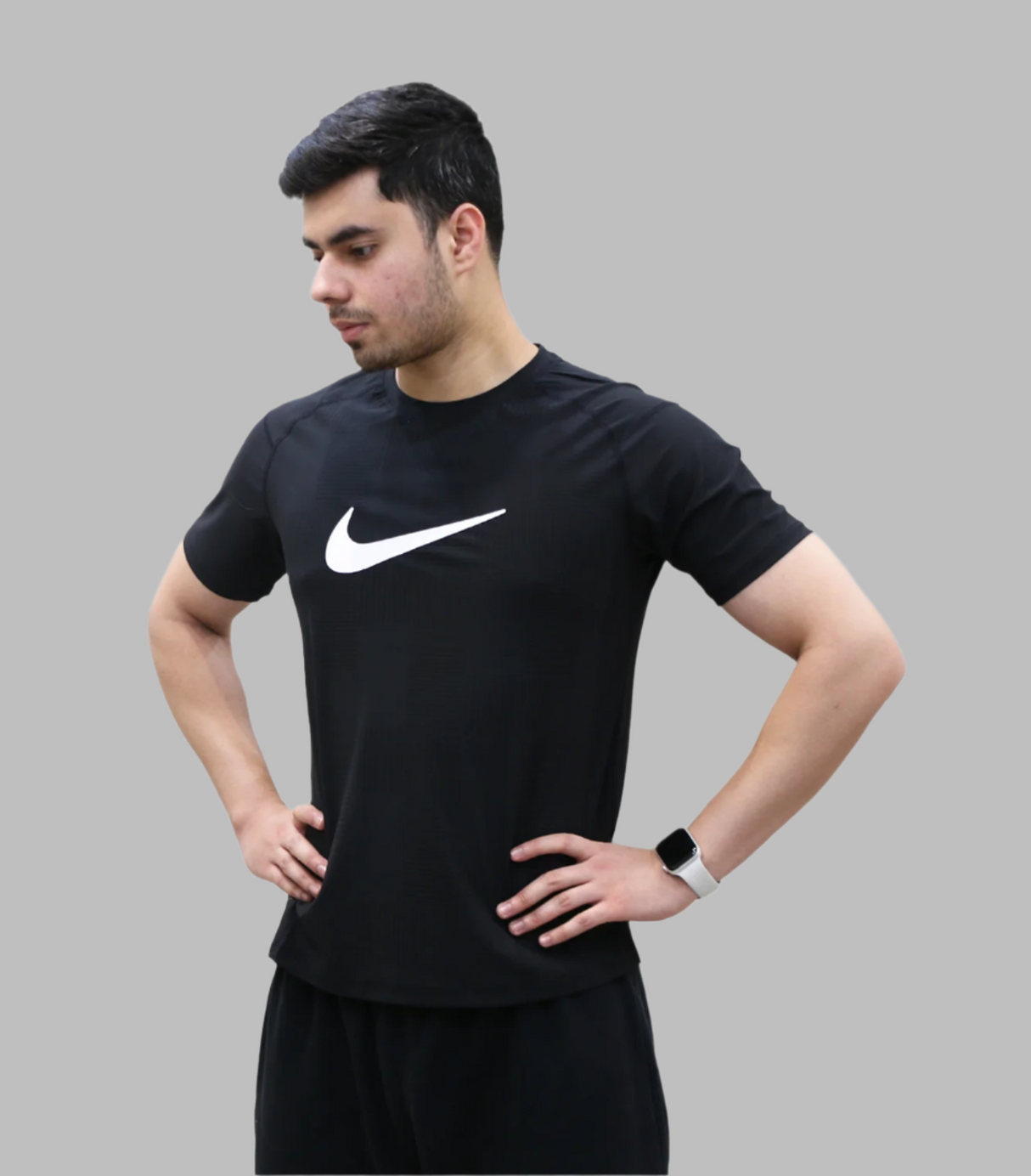 t shirt half sleeve nike black 1588