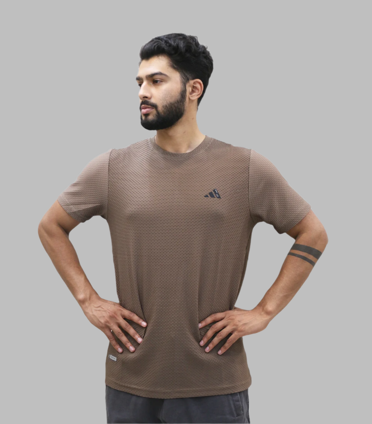 shirt round neck adidas brown 710