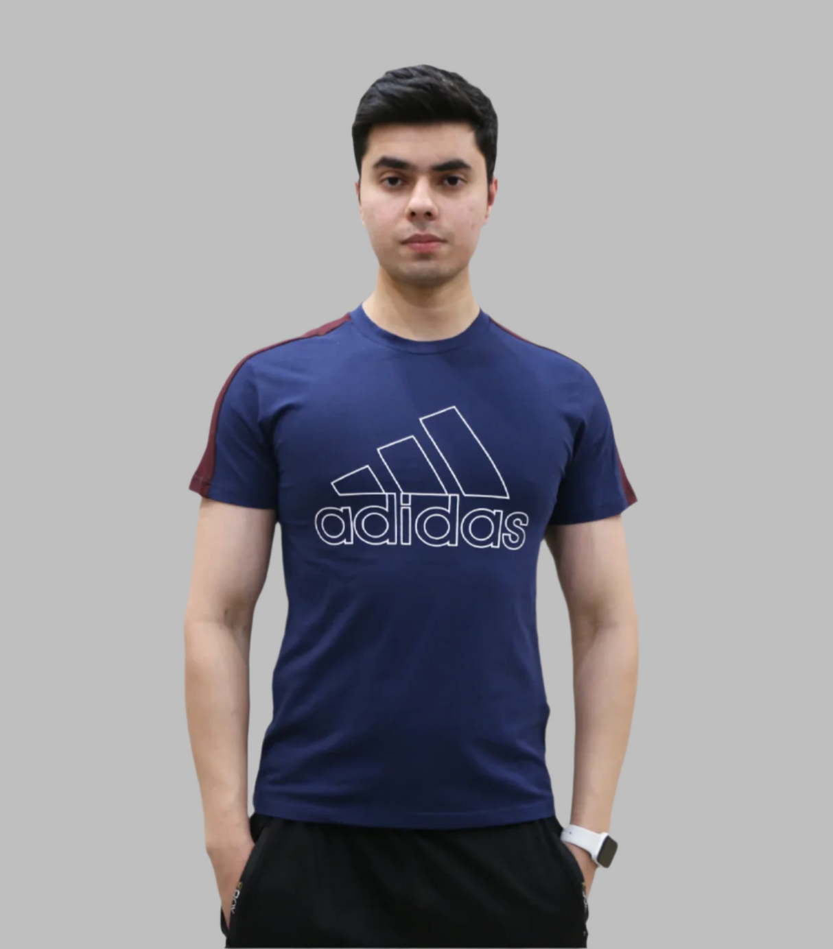t shirt half sleeve adidas  dark blue 3006