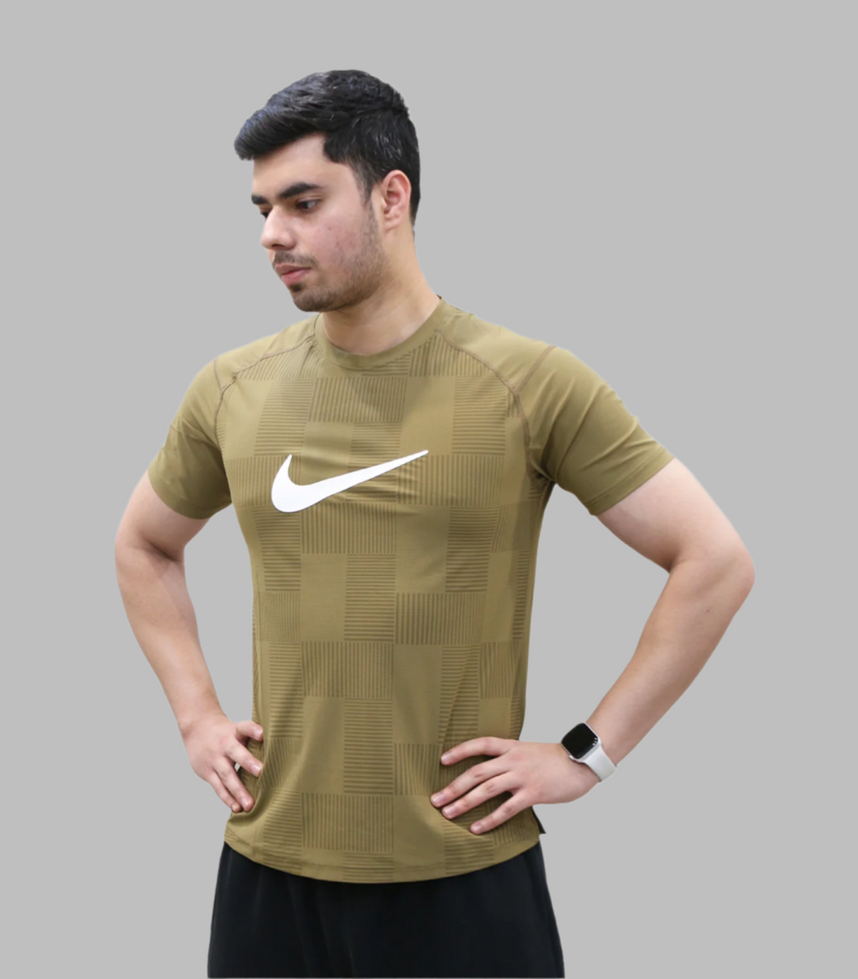 t shirt half sleeve nike mustard 1588