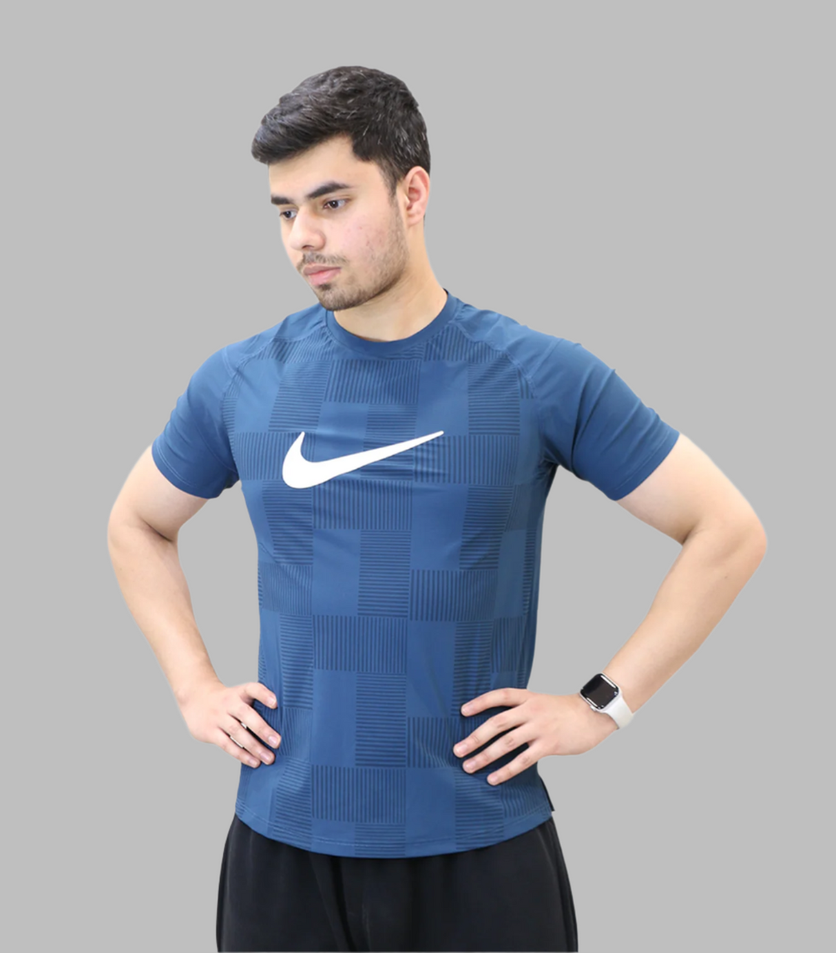 t shirt half sleeve nike blue 1588