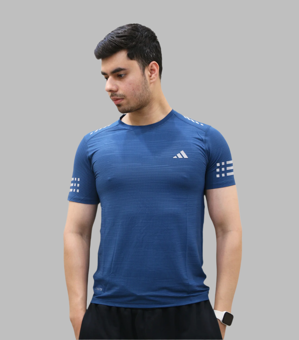 t shirt half sleeve adidas blue  6623