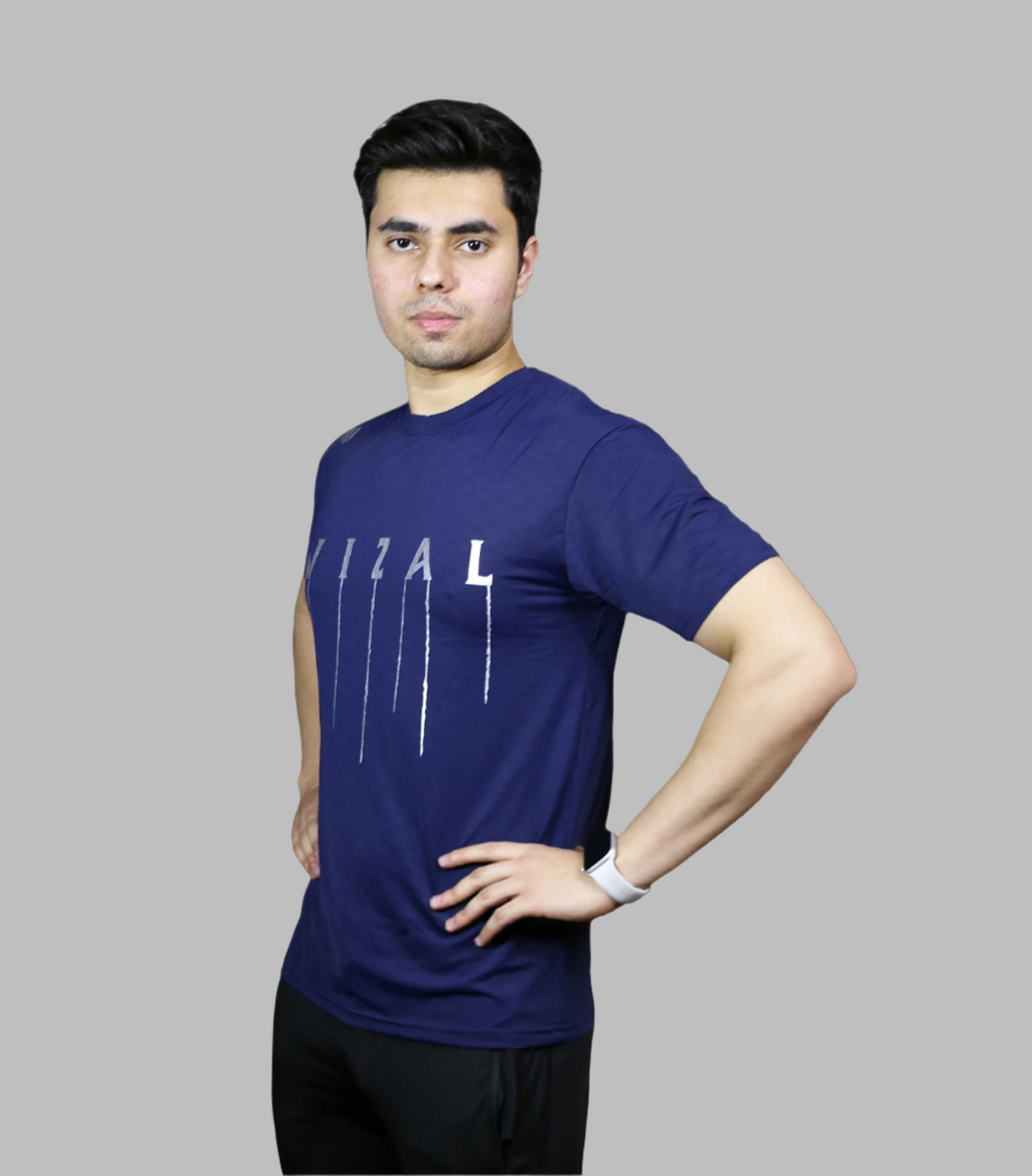 t shirt half sleeves wizal navy blue 7014