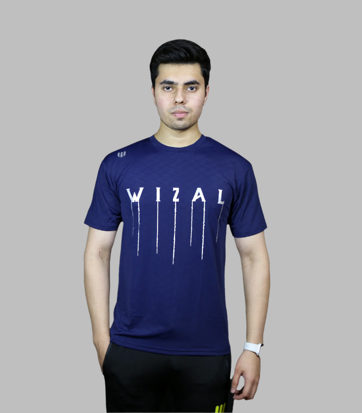 t shirt half sleeves wizal navy blue 7014