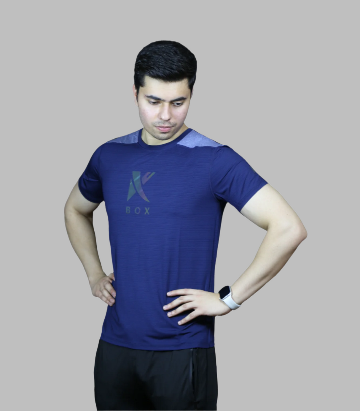 t shirt half sleeves pure terry k box navy blue 2202