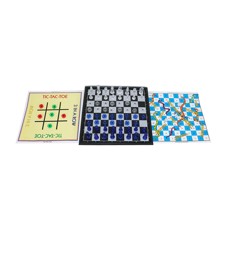 clear magnetic chess with 7 other games