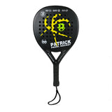 patrick padel racket carbon black yellow