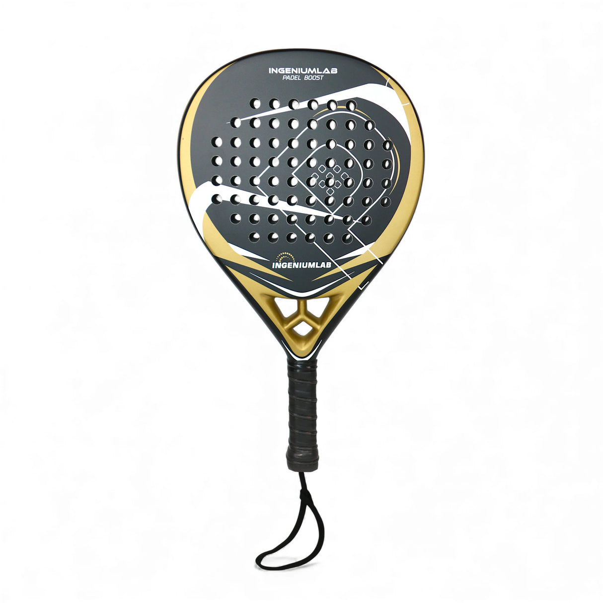 ingeniumlab padel racket carbon black golden