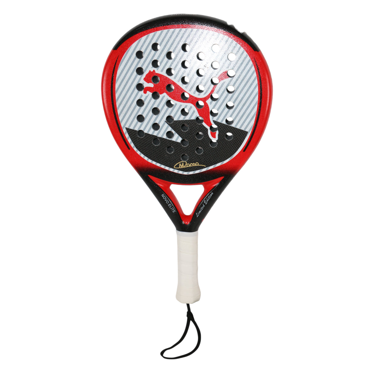 puma nova elite momo padel racket carbon fiber black red