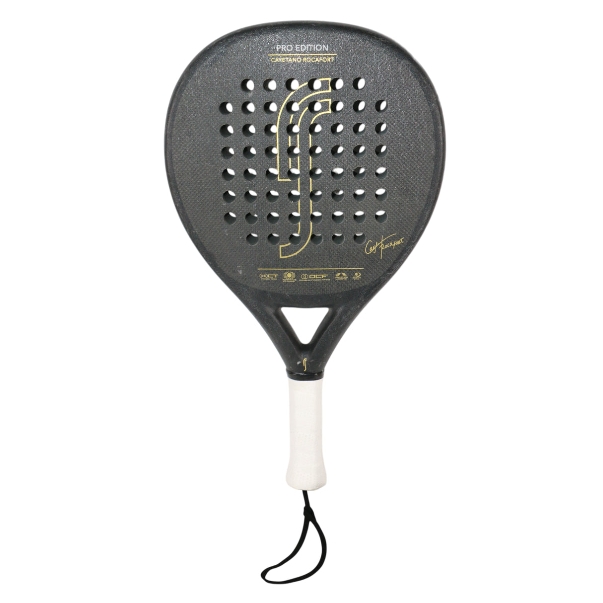 rs pro edition cayetano rocafort padel racket carbon fiber black golden