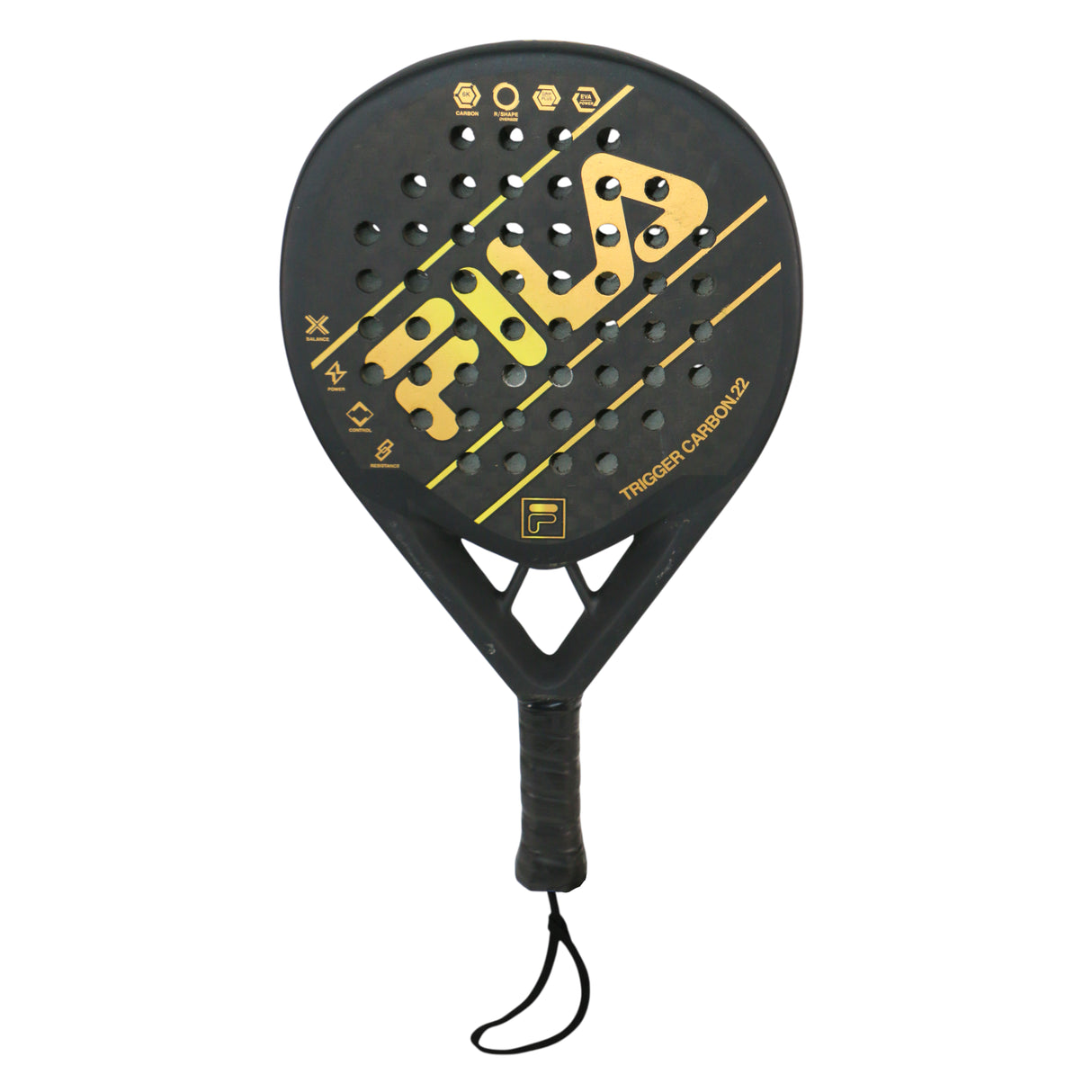 fila trigger padel racket carbon fiber black golden