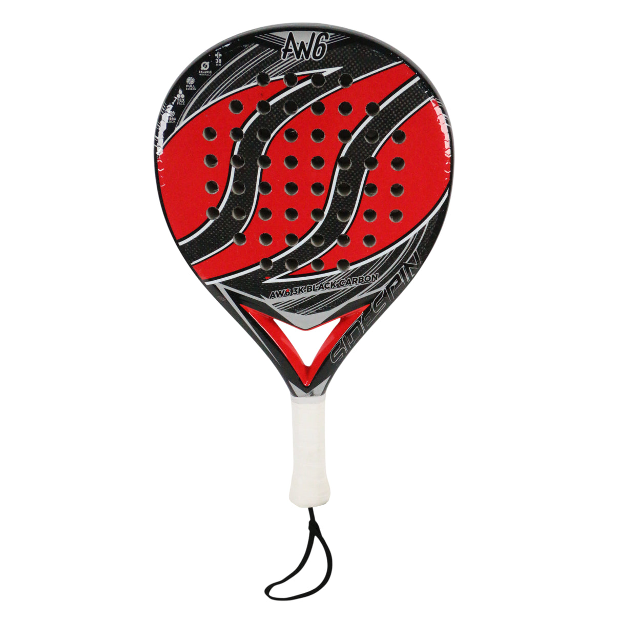 aw6 padel racket carbon fiber black red