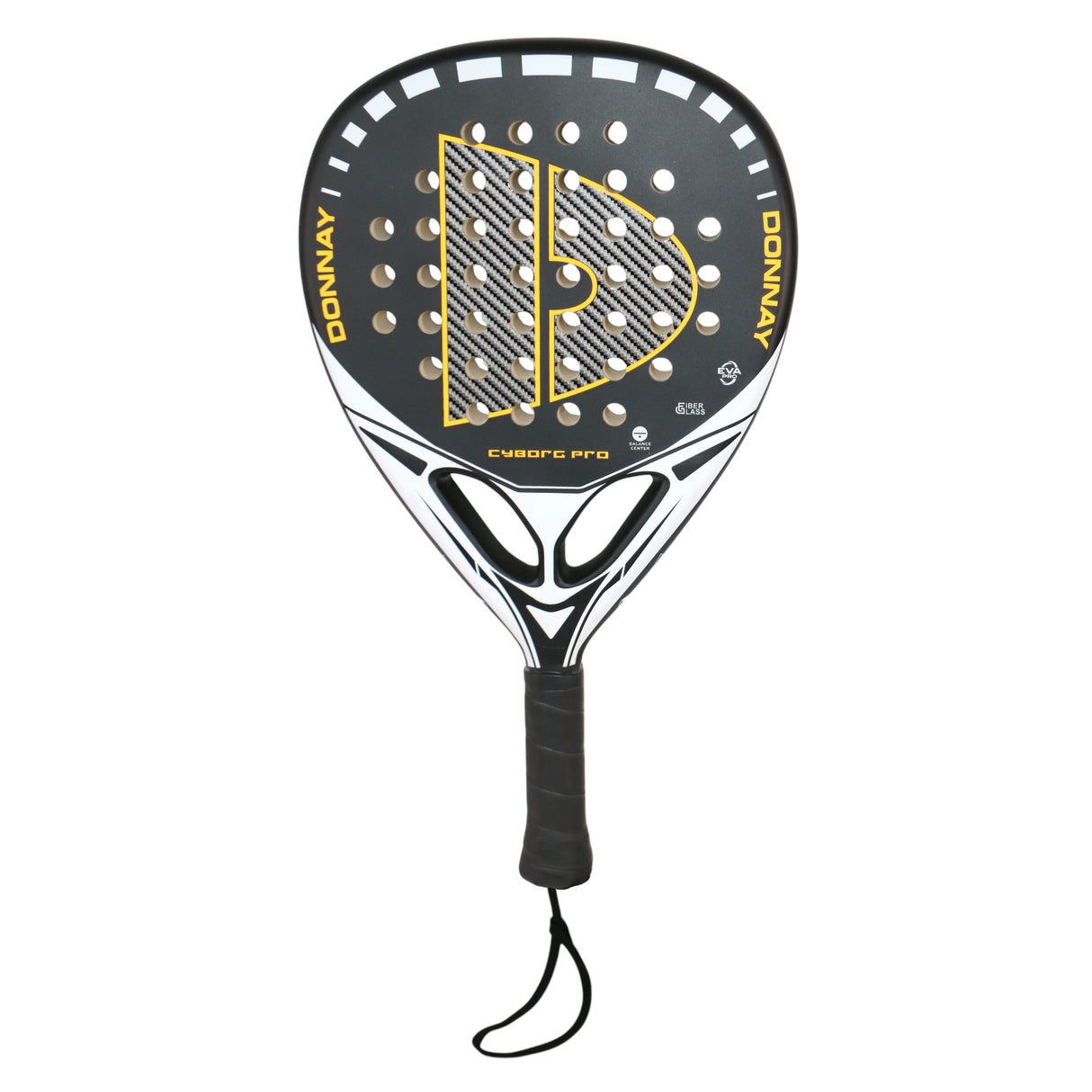 donnay cyborc pro padel racket carbon fiber black white