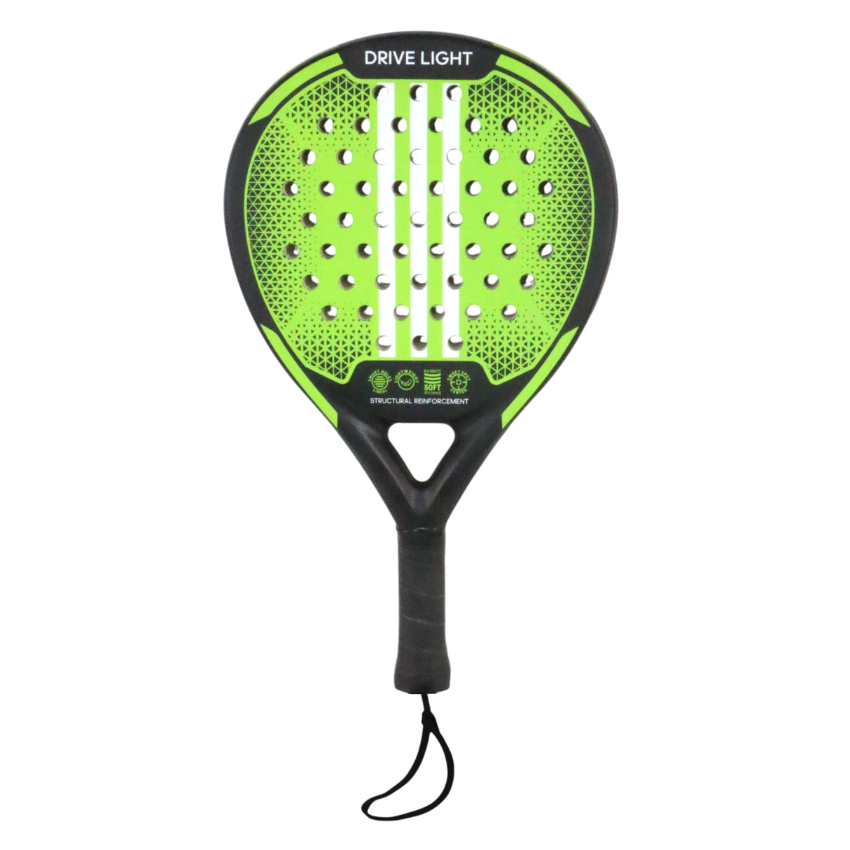 drive light padel racket carbon fiber black green