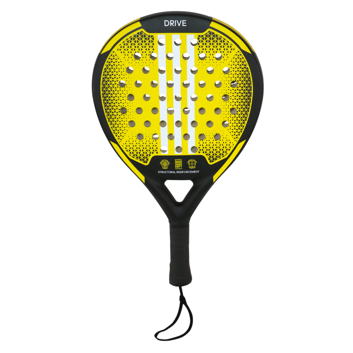 drive padel racket carbon fiber black yellow