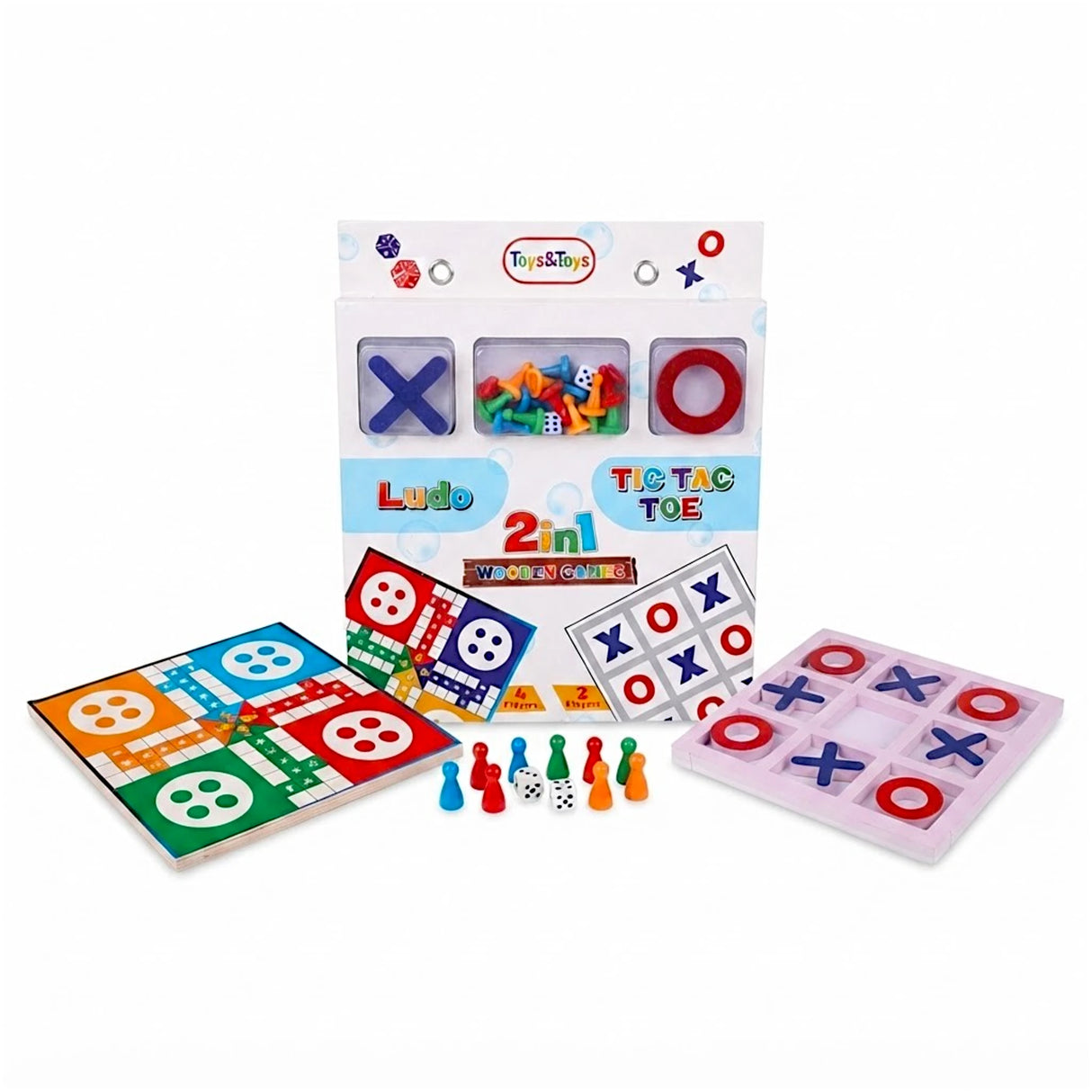 wooden ludo 2 in 1