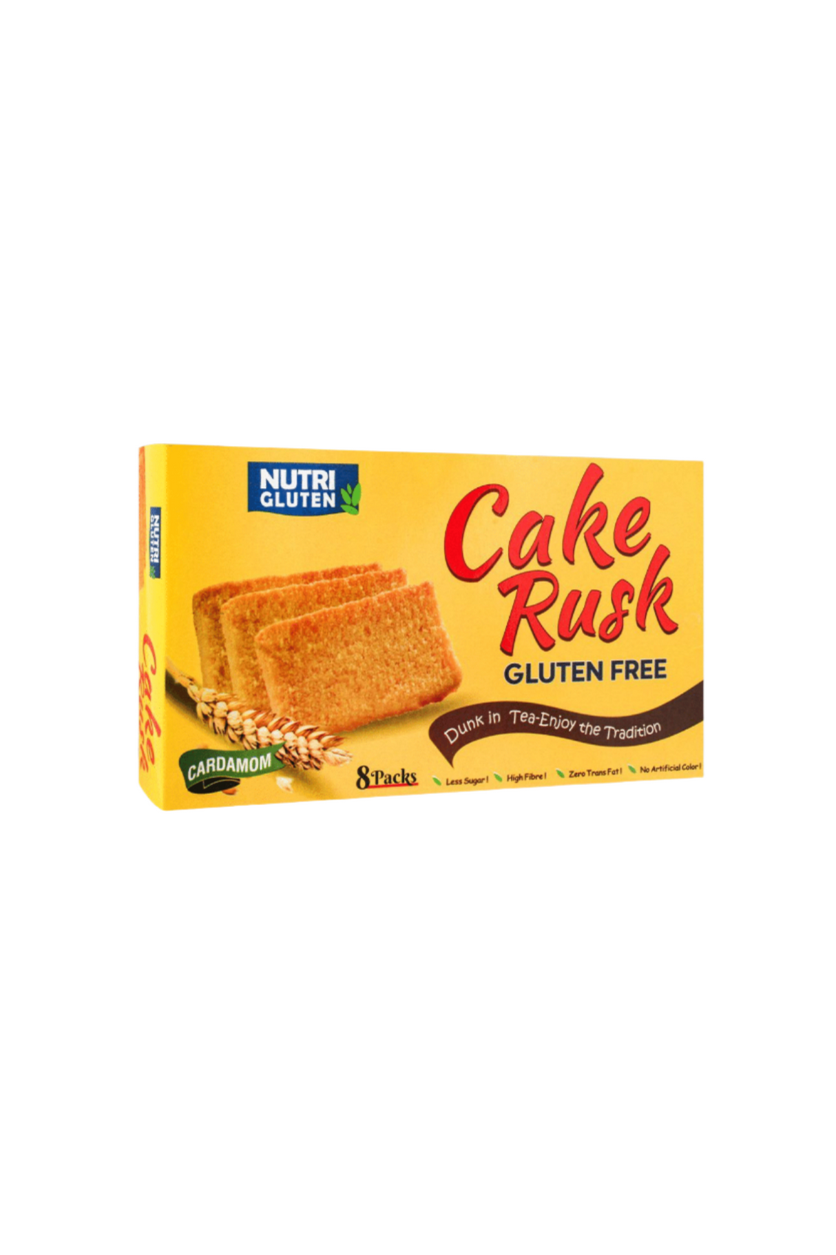 nutri gluten cake rusk cardamom 8p 160g