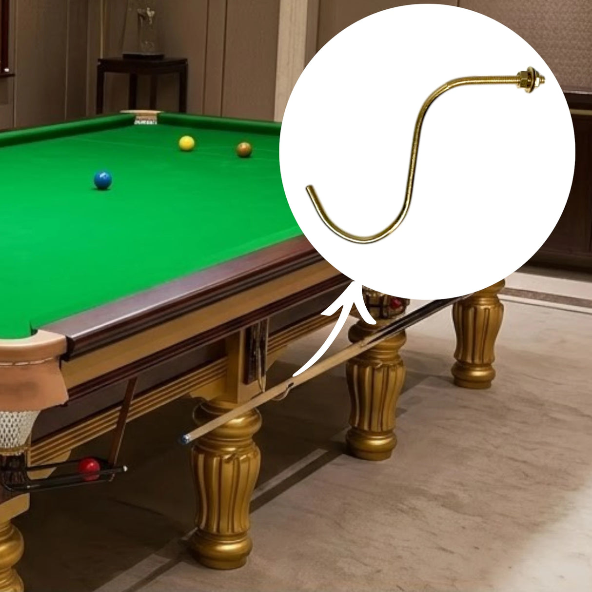 SNOOKER BILLIARD BRASS HOOK E3690-12 1PC