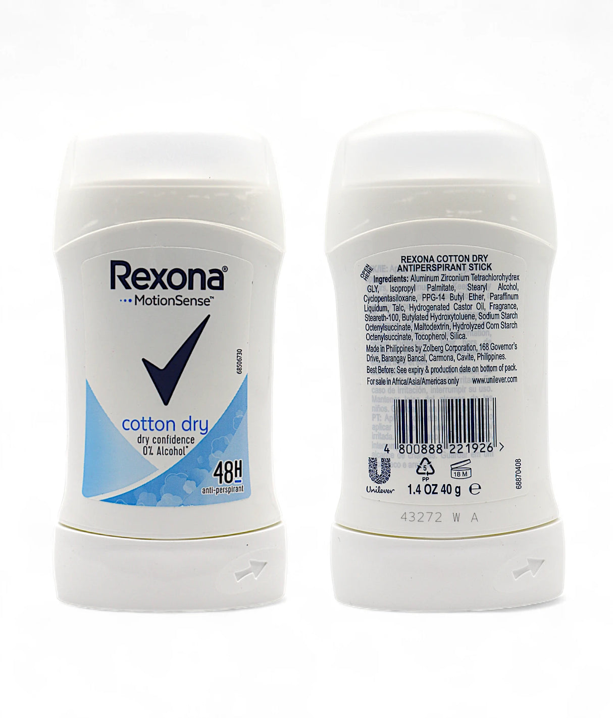 rexona roll stick cotton dry 40g