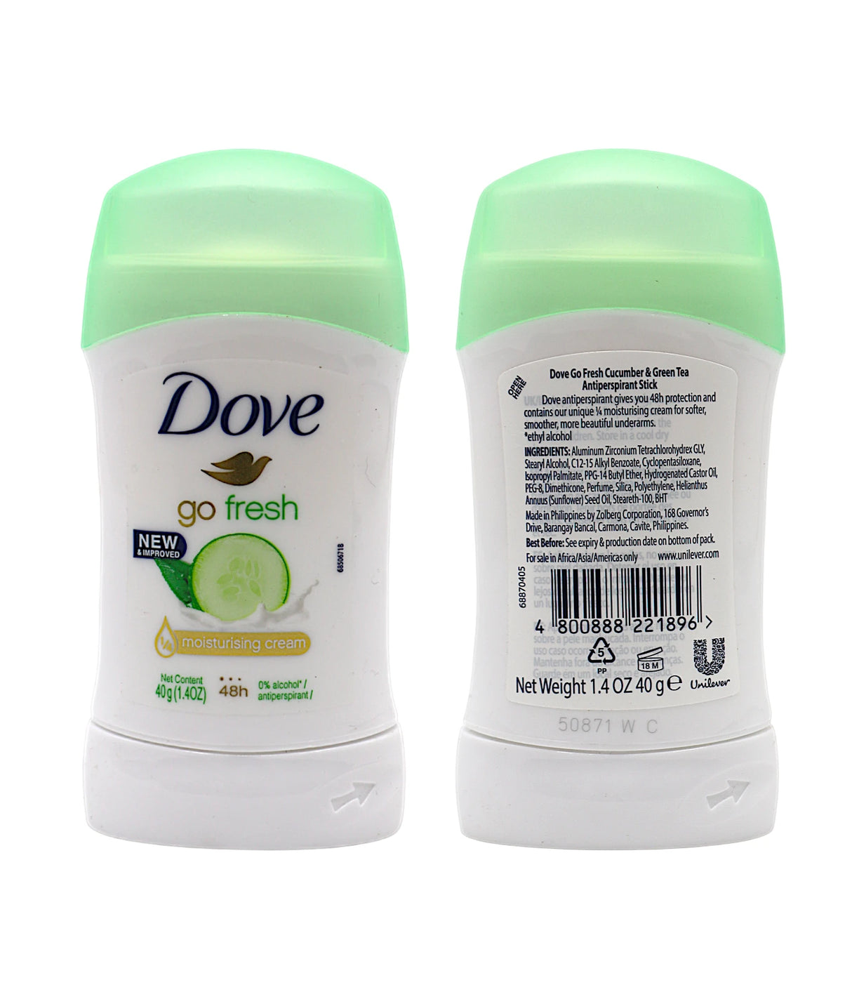 dove roll on stick go fresh moisturising cream 40g