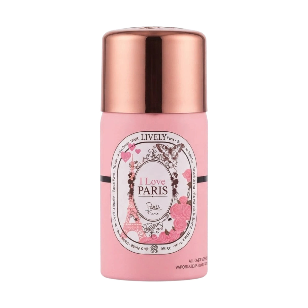 lively body spray i love paris 250ml for women