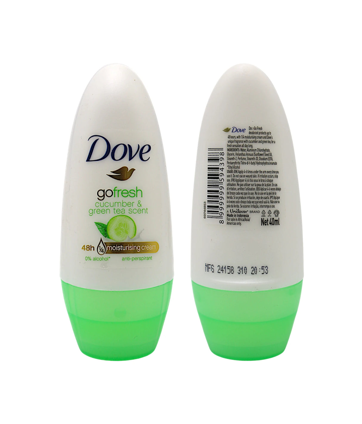 dove roll on go fresh cucumber 40ml