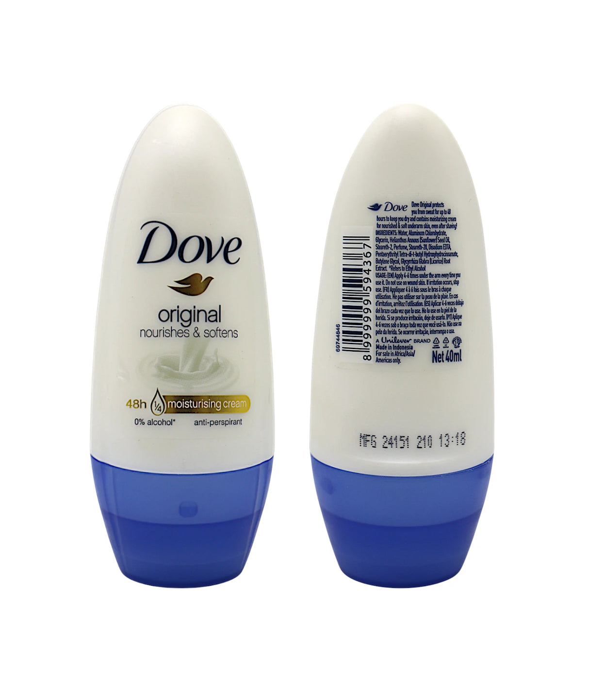 dove roll on original nourishes & softens 40ml