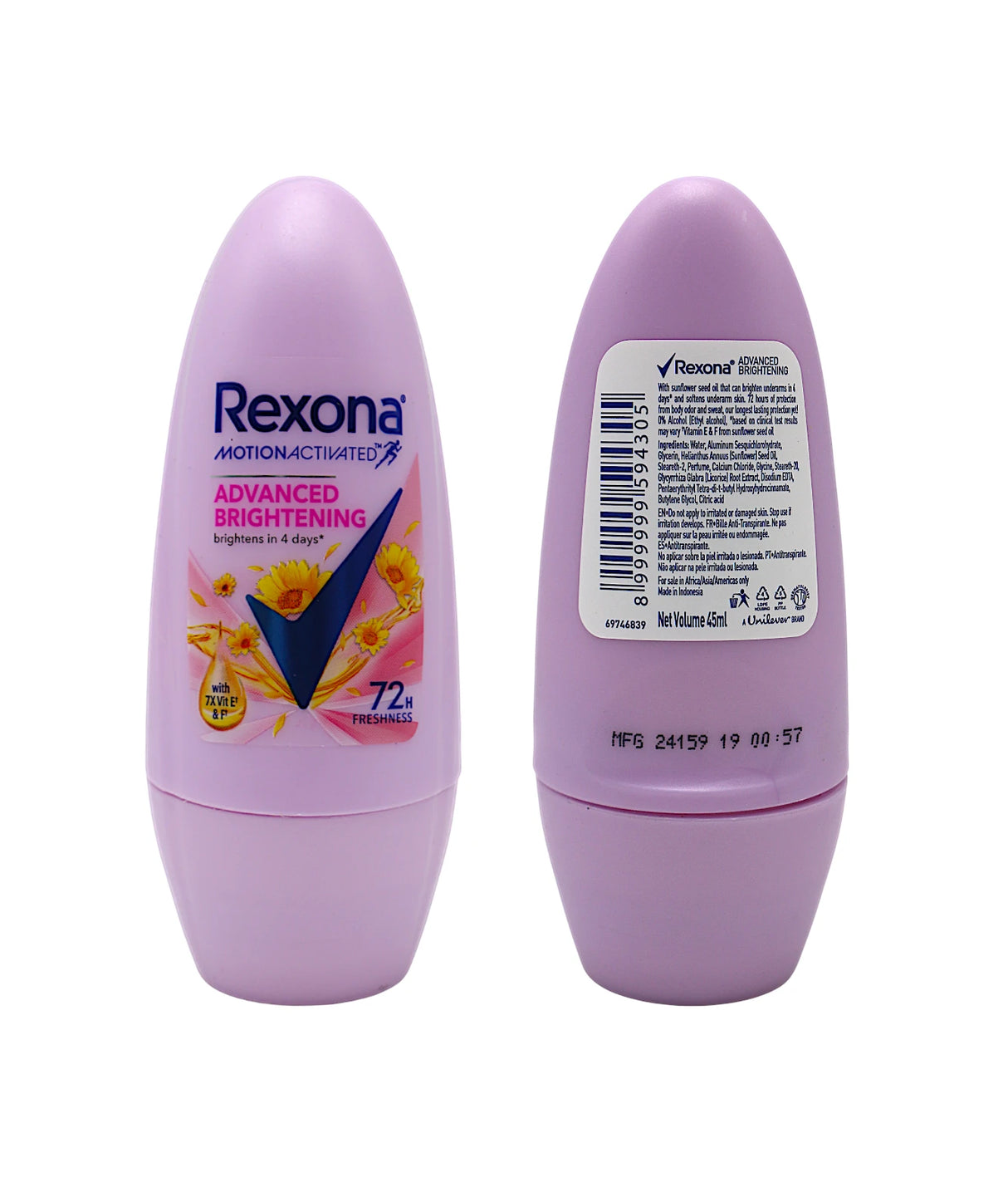 rexona roll on advance brightening 45ml